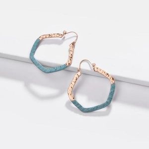 Patina Plated Geometric Hoop Earrings